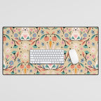 Bunny in the garden - cream pattern  Desk Mat Gallery Image 1