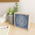 Boho Mandala, Flower, Navy Blue Mini Art Print Gallery Image 2