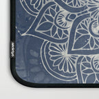Boho Mandala, Flower, Navy Blue Laptop Sleeve Gallery Image 3