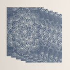 Boho Mandala, Flower, Navy Blue Wrapping Paper Gallery Image 3
