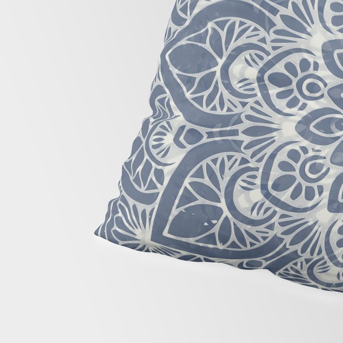 Boho Mandala, Flower, Navy Blue Pillow Sham Gallery Image 4