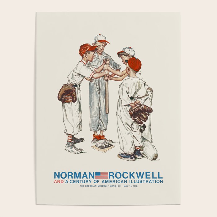 Norman Rockwell Art Exhibition Poster with Baseball illustration Poster Gallery Image 4