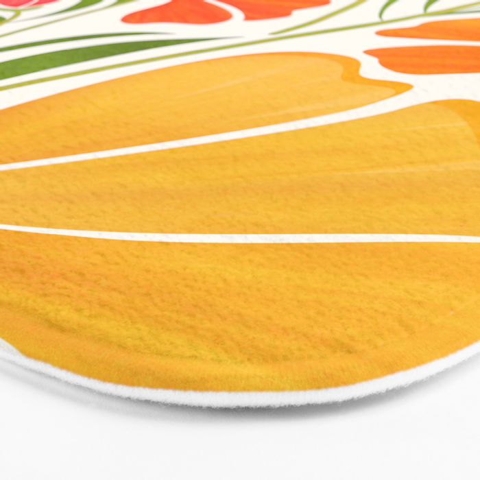 Spring Wildflowers Floral Illustration Bath Mat Gallery Image 3
