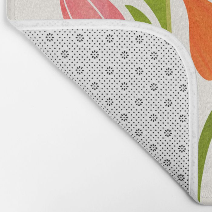 Spring Wildflowers Floral Illustration Bath Mat Gallery Image 2