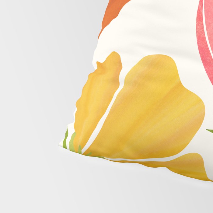 Spring Wildflowers Floral Illustration Pillow Sham Gallery Image 4