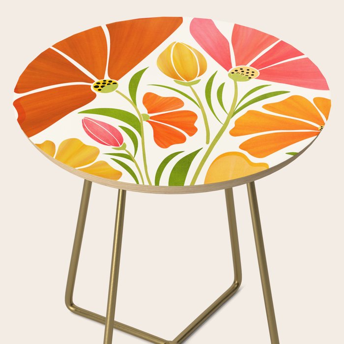 Spring Wildflowers Floral Illustration Side Table Gallery Image 2