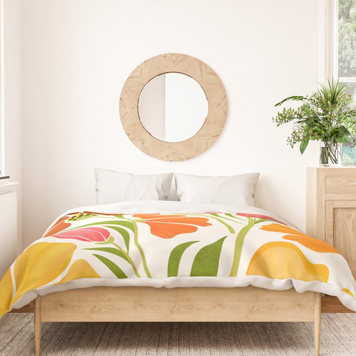 Spring Wildflowers Floral Illustration Duvet Cover Gallery Image 3