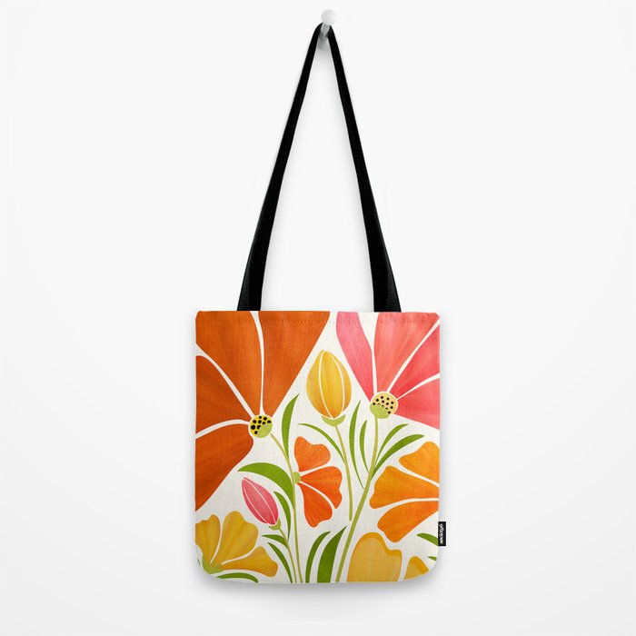 Spring Wildflowers Floral Illustration Tote Bag Gallery Image 2