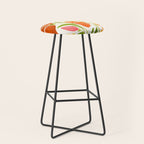 Spring Wildflowers Floral Illustration Stool Gallery Image 1