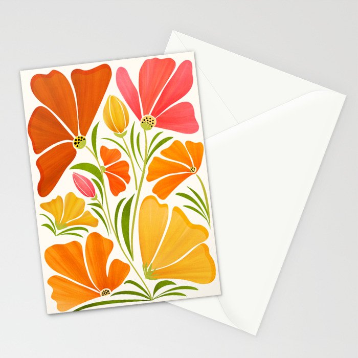 Spring Wildflowers Floral Illustration Stationery Card Gallery Image 2