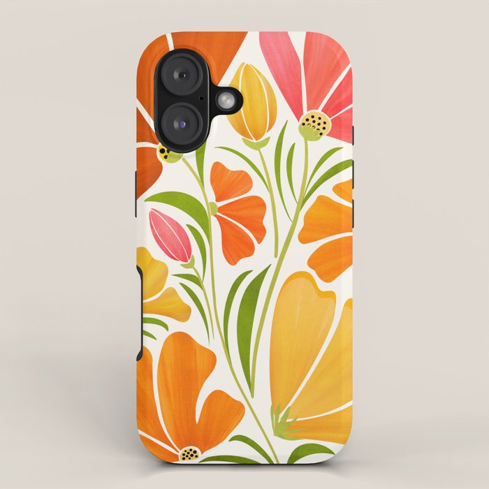 Spring Wildflowers Floral Illustration iPhone Case Gallery Image 1