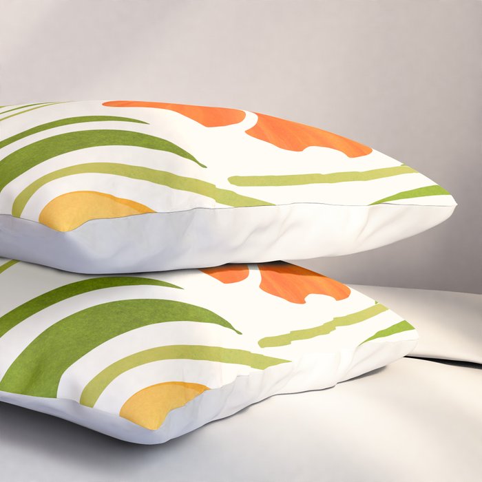 Spring Wildflowers Floral Illustration Pillow Sham Gallery Image 3
