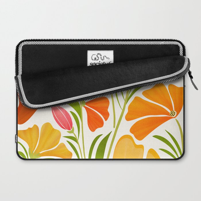 Spring Wildflowers Floral Illustration Laptop Sleeve Gallery Image 2