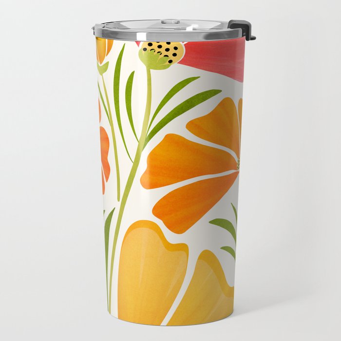 Spring Wildflowers Floral Illustration Travel Mug Gallery Image 2