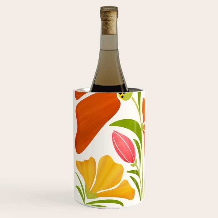 Spring Wildflowers Floral Illustration Wine Chiller Gallery Image 2