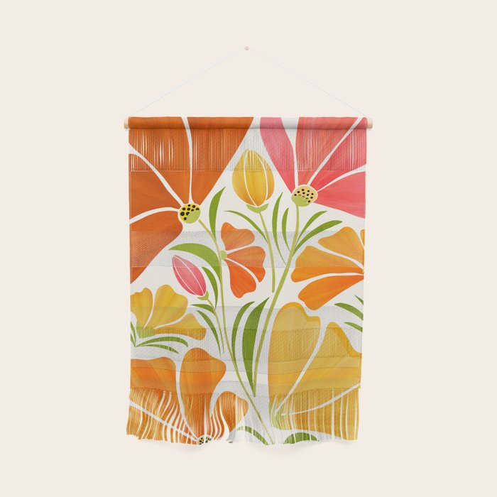 Spring Wildflowers Floral Illustration Wall Hanging Gallery Image 1