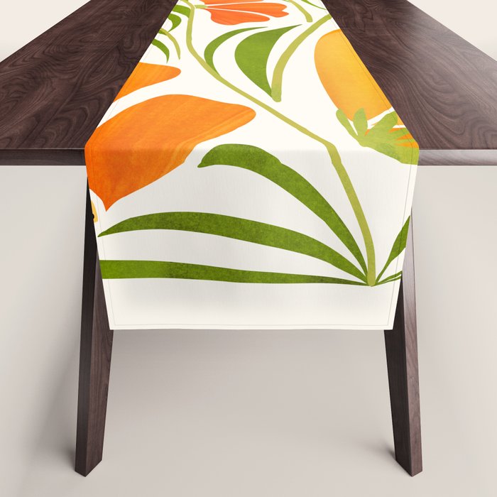 Spring Wildflowers Floral Illustration Table Runner Gallery Image 1