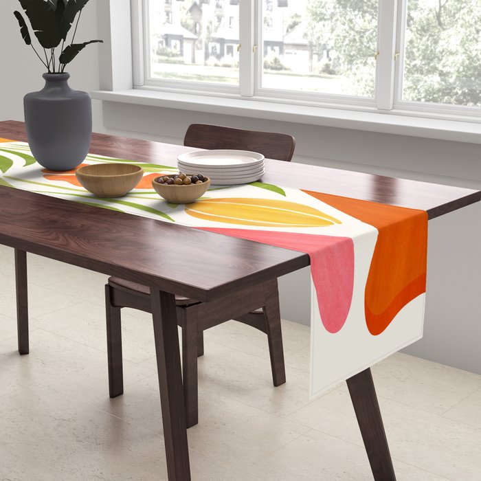 Spring Wildflowers Floral Illustration Table Runner Gallery Image 2