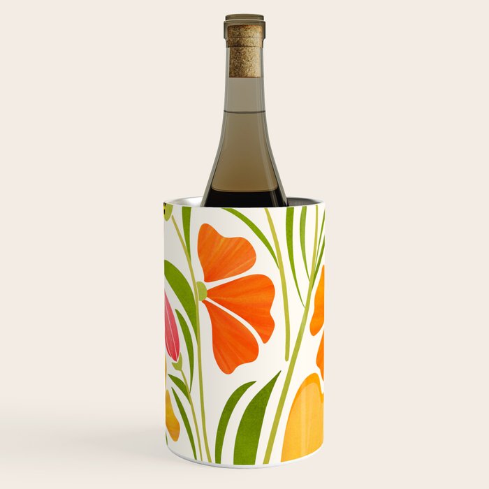 Spring Wildflowers Floral Illustration Wine Chiller Gallery Image 1