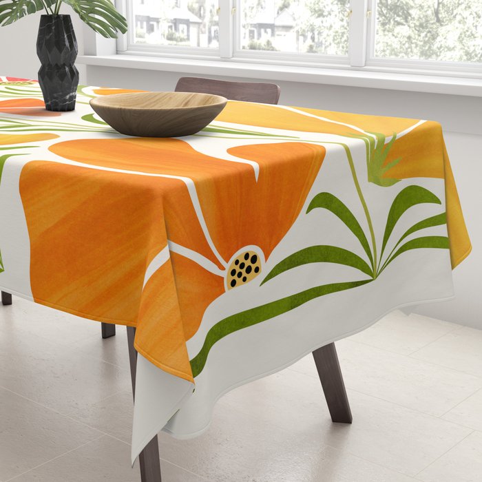 Spring Wildflowers Floral Illustration Tablecloth Gallery Image 3