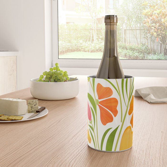 Spring Wildflowers Floral Illustration Wine Chiller Gallery Image 4