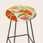 Spring Wildflowers Floral Illustration Stool Gallery Image 2