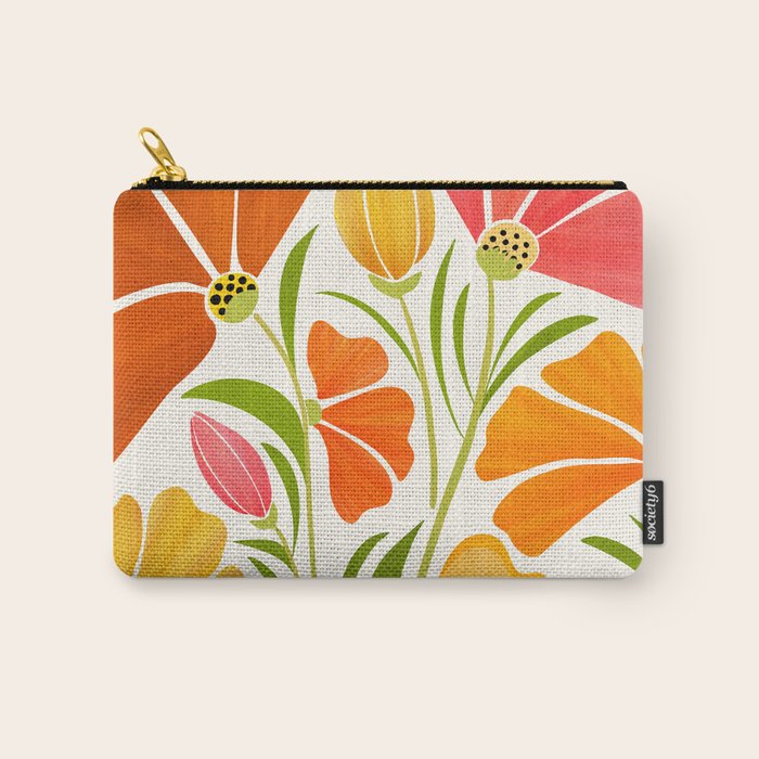 Spring Wildflowers Floral Illustration Carry All Pouch Gallery Image 1