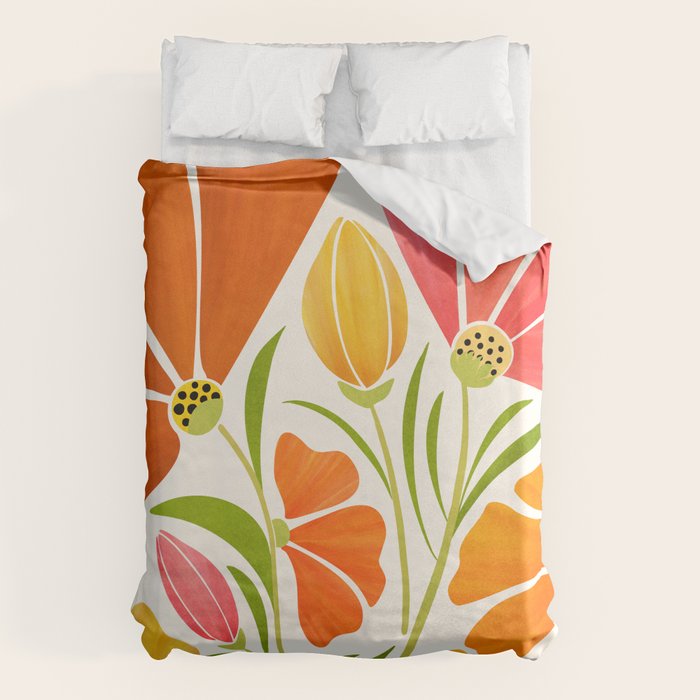 Spring Wildflowers Floral Illustration Duvet Cover Gallery Image 6