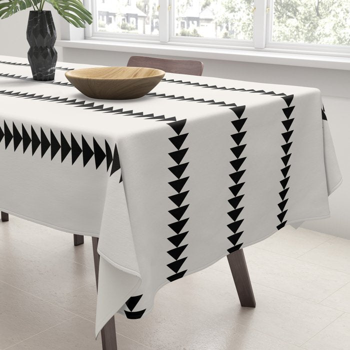 Minimal Triangles - Black & White Tablecloth Gallery Image 3