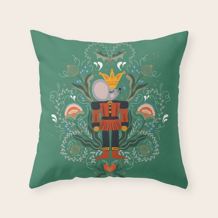 Regal Dreams: The Enchanted Nutcracker  Throw Pillow Gallery Image 1