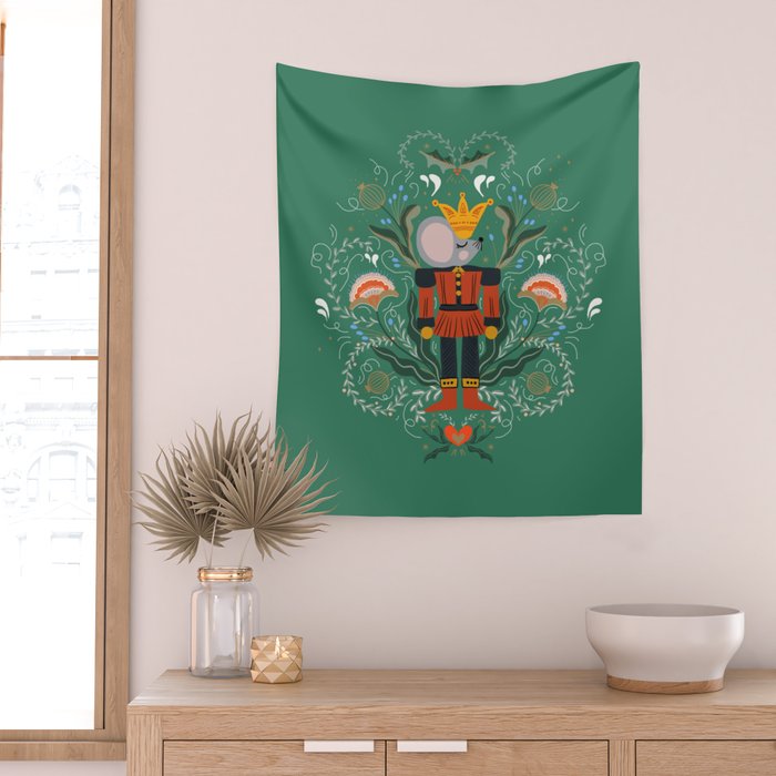 Regal Dreams: The Enchanted Nutcracker  Wall Tapestry Gallery Image 2