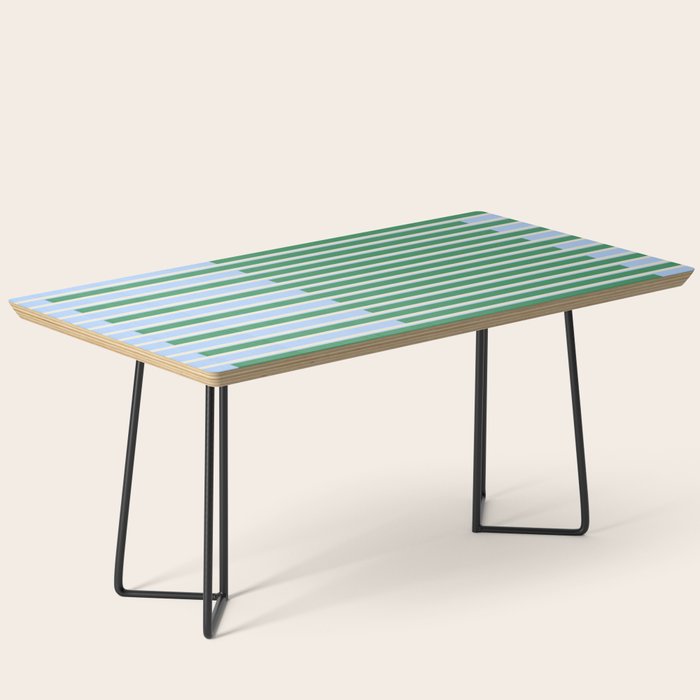 Minimalist Striped Pattern in Blue and Green Coffee Table Gallery Image 1