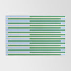 Minimalist Striped Pattern in Blue and Green Rug Gallery Image 2