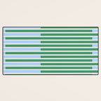 Minimalist Striped Pattern in Blue and Green Desk Mat Gallery Image 3