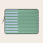 Minimalist Striped Pattern in Blue and Green Laptop Sleeve Gallery Image 1