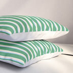 Minimalist Striped Pattern in Blue and Green Pillow Sham Gallery Image 3