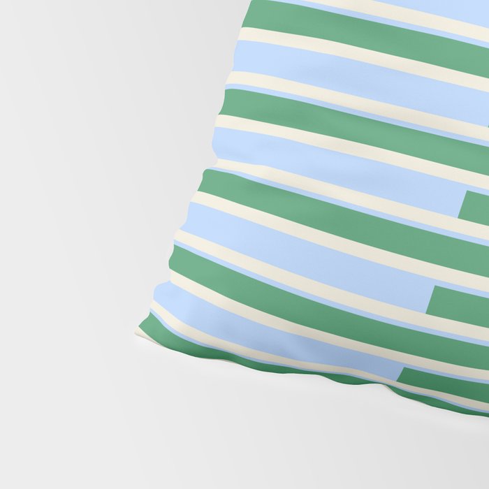 Minimalist Striped Pattern in Blue and Green Pillow Sham Gallery Image 4
