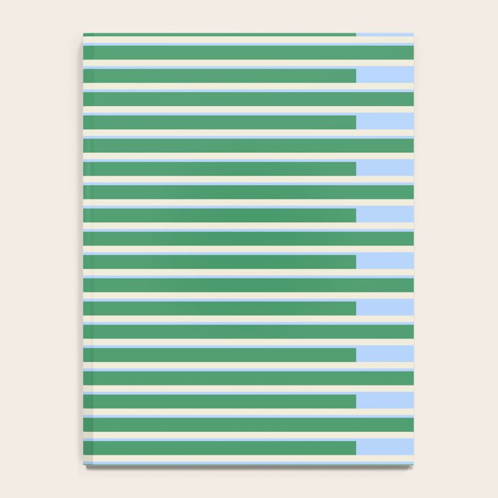 Minimalist Striped Pattern in Blue and Green Notebook Gallery Image 4
