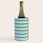 Minimalist Striped Pattern in Blue and Green Wine Chiller Gallery Image 2