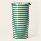 Minimalist Striped Pattern in Blue and Green Travel Mug Gallery Image 2
