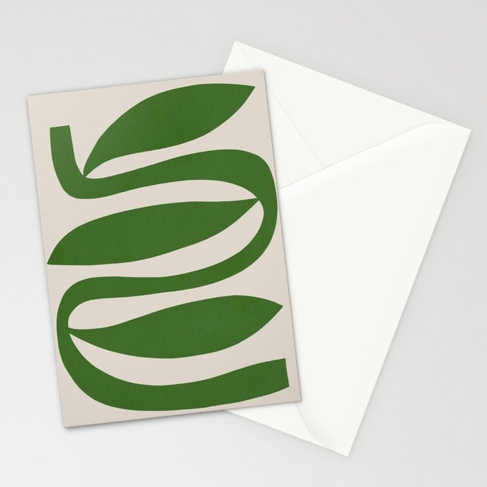 Abstract-botanical 21-green Stationery Card Gallery Image 2
