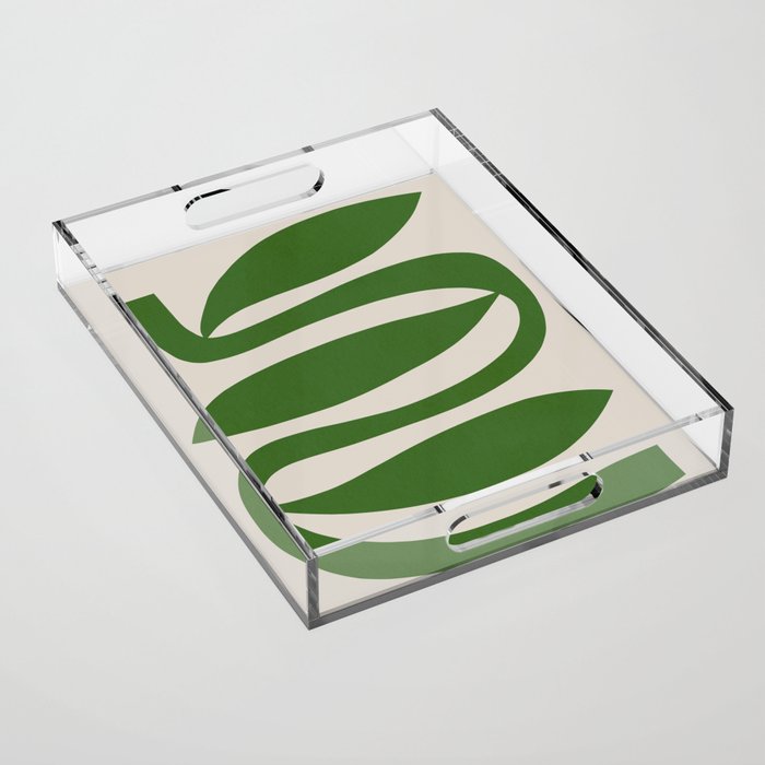 Abstract-botanical 21-green Acrylic Tray Gallery Image 1
