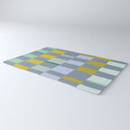 Summer check handdrawn teal Rug Gallery Image 3