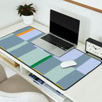 Summer check handdrawn teal Desk Mat Gallery Image 2