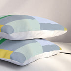 Summer check handdrawn teal Pillow Sham Gallery Image 3