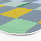 Summer check handdrawn teal Bath Mat Gallery Image 3