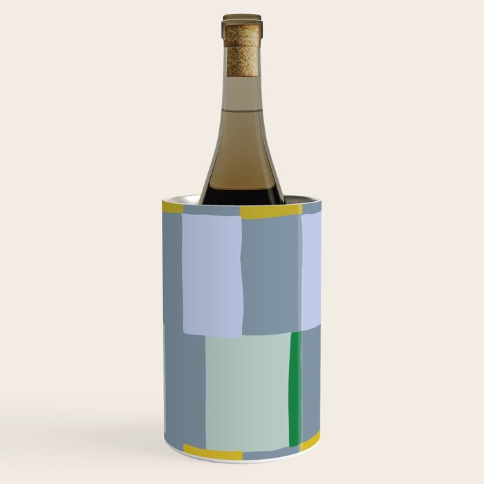 Summer check handdrawn teal Wine Chiller Gallery Image 1