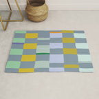Summer check handdrawn teal Rug Gallery Image 1