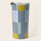 Summer check handdrawn teal Travel Mug Gallery Image 3