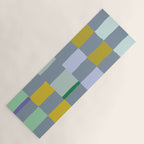 Summer check handdrawn teal Yoga Mat Gallery Image 1